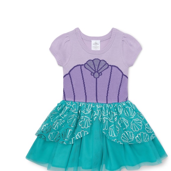 Disney Princess Toddler Girl Ariel Cosplay Sweater Dress, Sizes 12M- 2T - Picture 8 of 13